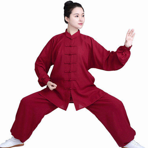 亚麻吸汗春夏武术练功服