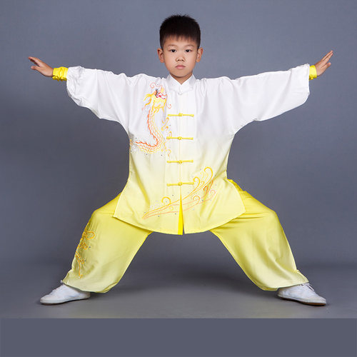 刺绣学校长袖少儿武术表演练功服