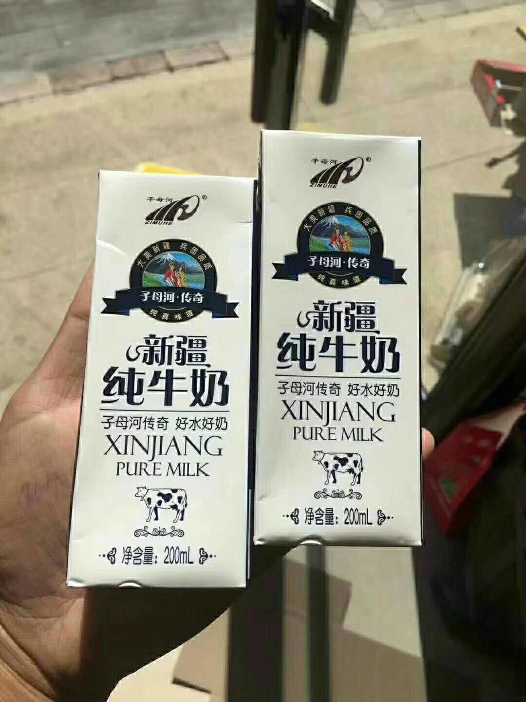 子母河纯牛奶传奇好水好奶新疆兵团品质纯真味道200ml*12盒 网红