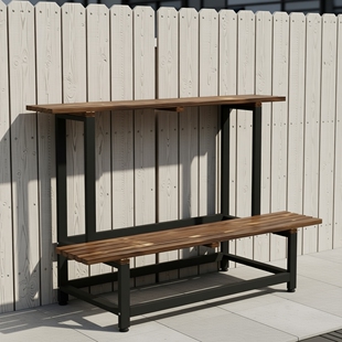 双层花架庭院防腐木花盆架90高置物架盆景多肉植物架阳台拐角花架