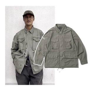 现货 MADNESS 日系余文乐同款工装多口袋夹克男复古做旧翻领外套