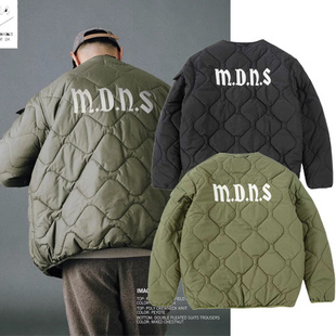 MADNESS 余文乐同款加厚棉服立领宽松绗线刺绣保暖外套青年棉衣