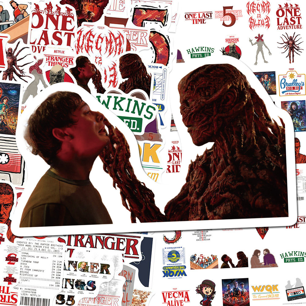 100张怪奇物语5贴纸热门精美高清人物高颜值周边贴画桌面手机手机