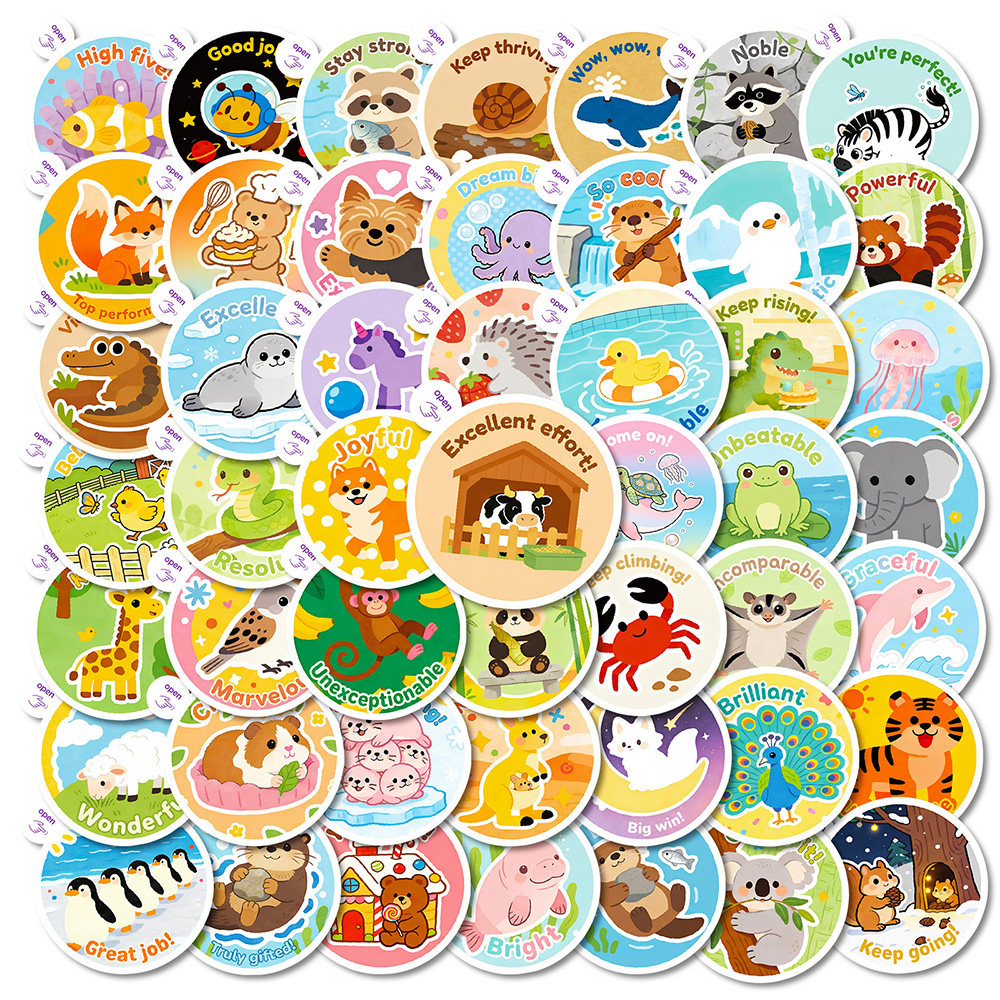 112张动物奖章贴纸卡通可爱彩绘贴画儿童鼓励贴家长老师桌面封口,玩具/童车/益智/积木/模型,贴纸,淘宝优惠券,粉丝福利购,淘宝优惠卷