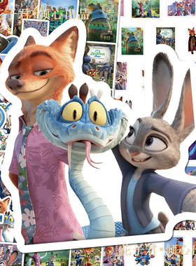 130张新款动画疯狂动物城2贴纸狐兔cp尼克朱迪精美周边装饰贴画