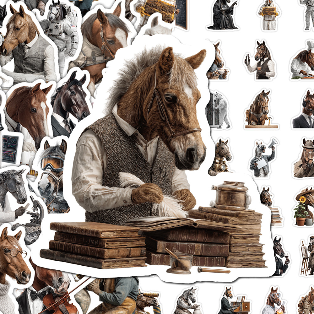 104张十二生肖马贴纸仿真写实创意高清趣味装饰贴画diy手账本桌面,文具电教/文化用品/商务用品,贴纸/立体贴纸,淘宝优惠券,粉丝福利购,淘宝优惠卷