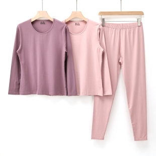 保暖内衣套装 棉莫代尔薄款 打底 女士秋衣秋裤 超级熊2532内衣加大码