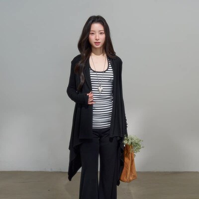 iNSLA长款不规则黑色薄