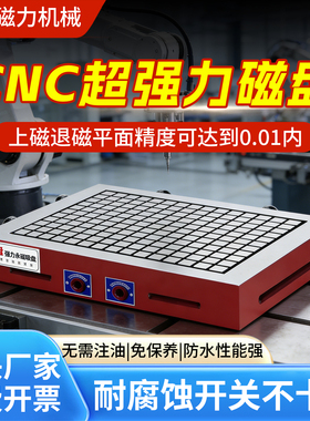 润盘CNC磁盘超强力永磁吸盘数控铣电脑锣加工中心雕刻机方格磁台