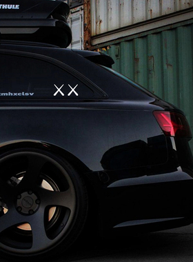 潮牌汽车侧窗贴纸双眼XX日系改装车贴个性JDM三角窗玻璃装饰贴纸