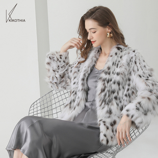 天花板 皮草中 天然纹理纯白浴袍领短外套 仙气满满 咔咔皮草