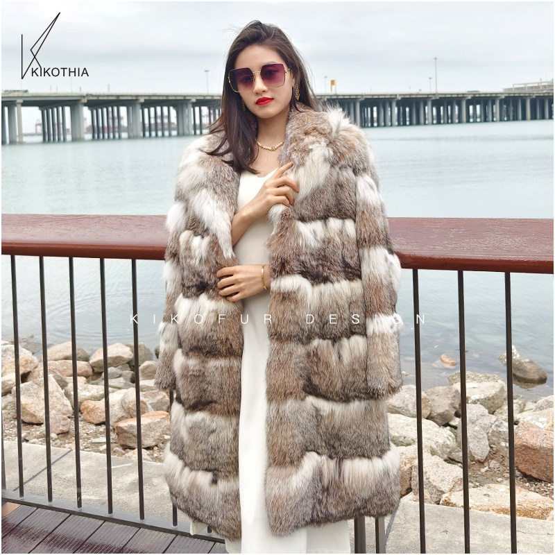 咔咔皮草 特惠！ 超美天然原色加拿大90长西装领短外套