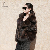 咔咔皮草 加厚加密黑金俄罗斯紫貂西装 领皮草短外套
