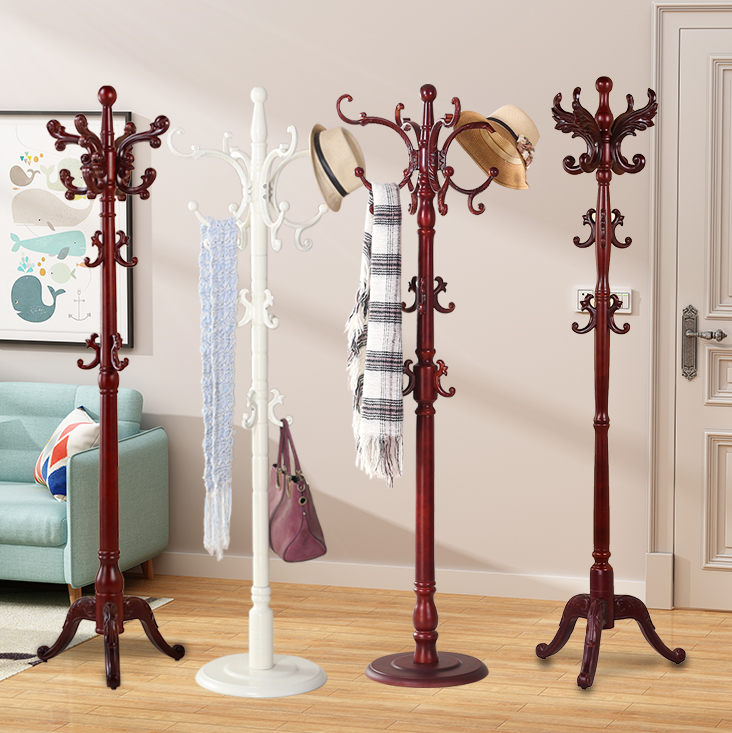 迎鑫春衣架落地客厅卧室立式实木家用衣帽架室内欧式挂衣架衣架子