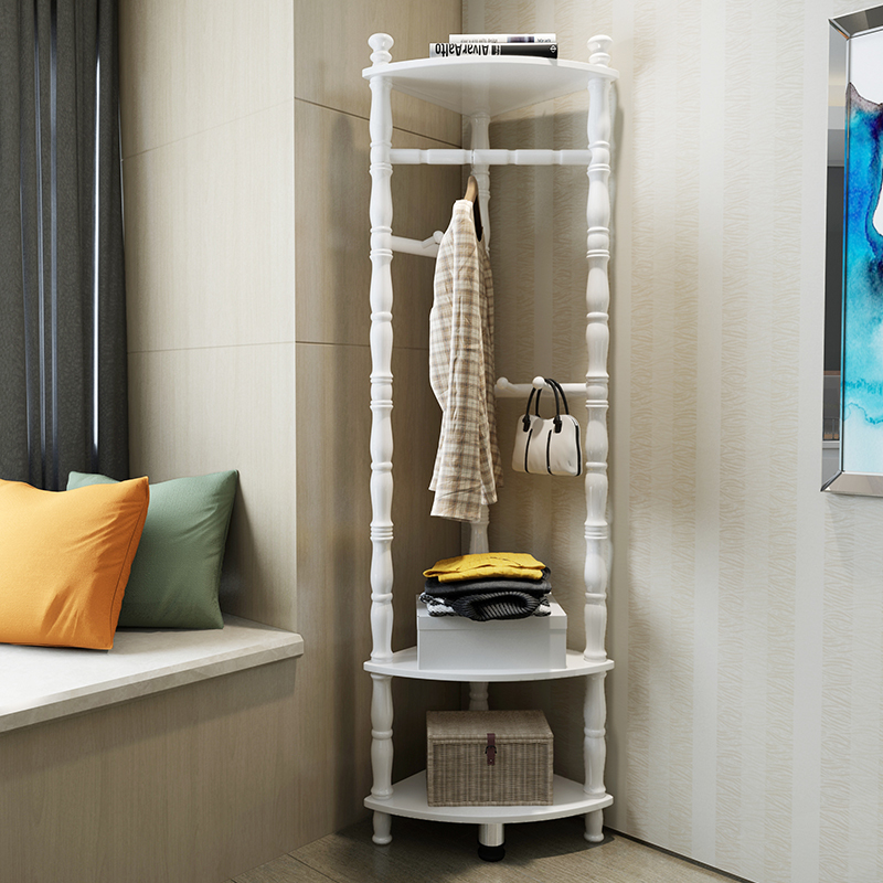 转角迎鑫春实木多功能客厅挂衣架