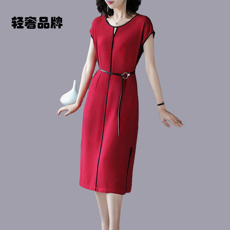 朗姿约定阔太太连衣裙高端夏季显连衣裙