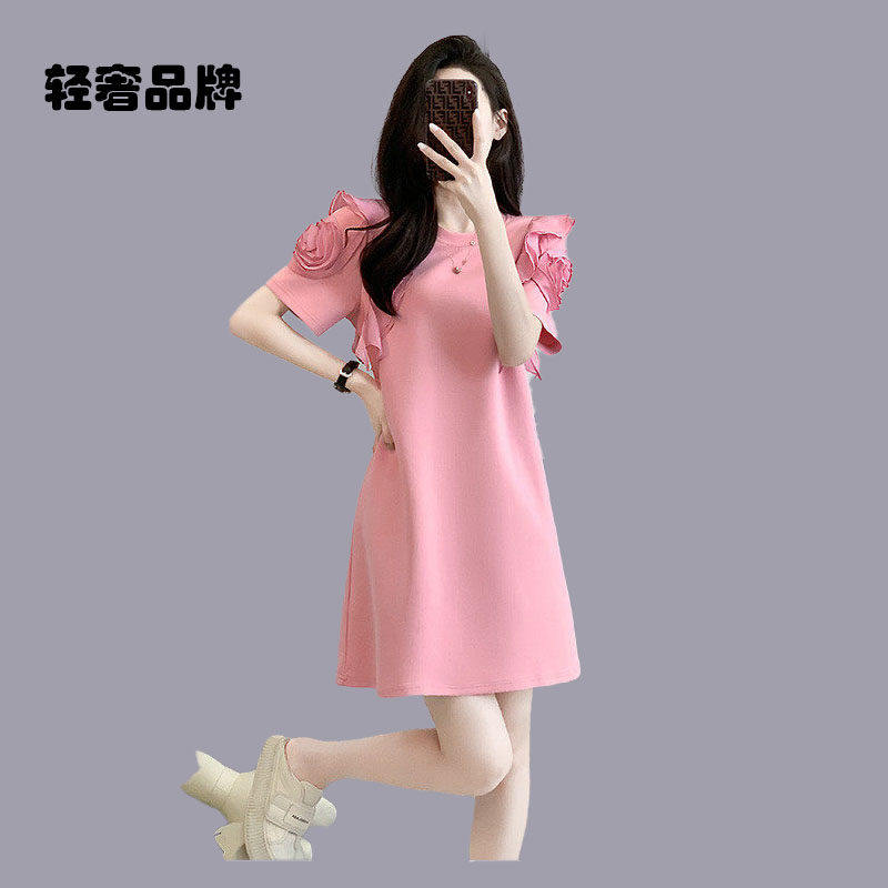 朗姿约定小众休闲T恤连衣裙女2026夏季高级感气质洋气减龄裙子
