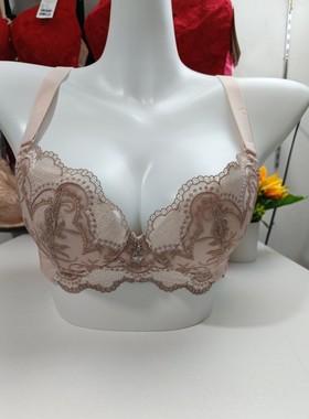 露蒂诗实体文胸 69330薄款BCD软钢圈调整型刺绣3/4杯聚拢舒适内衣