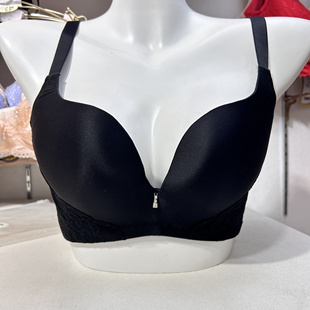 露蒂诗夏季 光面蕾丝拼接无钢圈聚拢调整型文胸中模杯80c70a70b70c