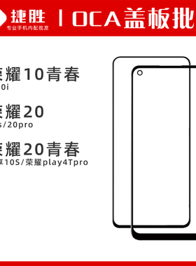 适用荣耀10青春 20i 20 20s 20pro 畅享10S play4Tpro盖板带OCA