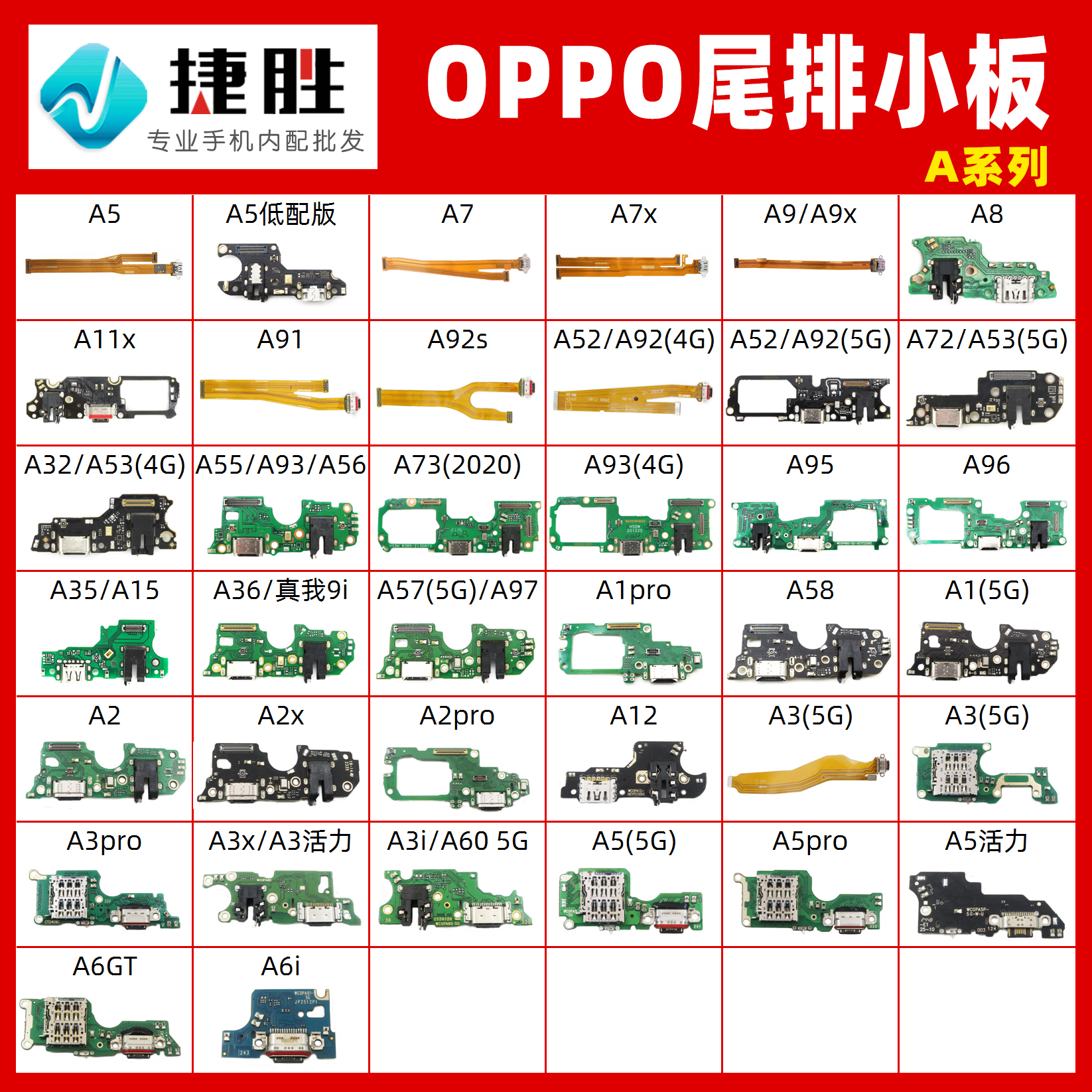 适用OPPOA系列尾插小板