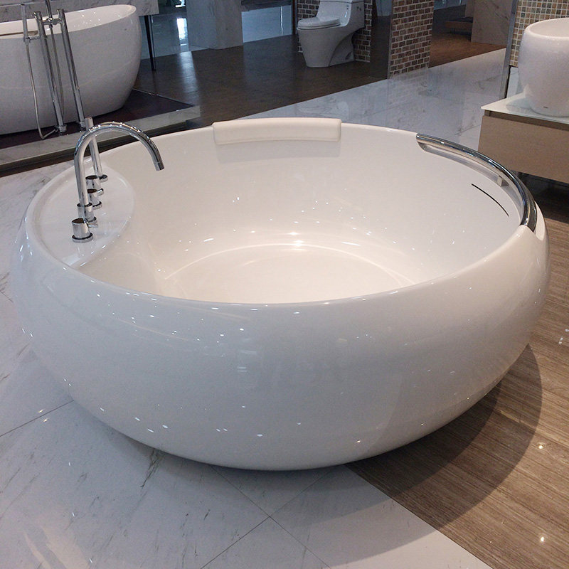 toto晶雅浴缸pjy1604hpw 弥生晶雅独立式圆形1.6米圆形浴缸带防滑