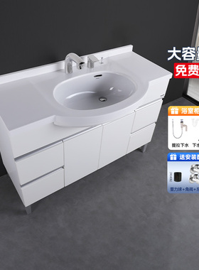 TOTO浴室柜LDKW1203 简约式洗漱收纳陶瓷盆龙头镜柜1.2米(06-C)