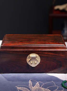 交趾黄檀大红酸枝结婚庆首饰盒红木珠宝箱家用中式文玩匣收纳盒