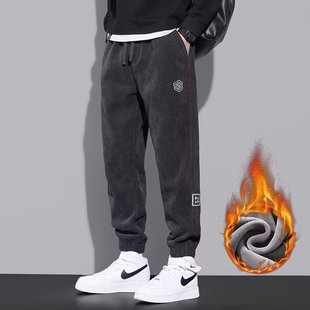 秋冬款 2023新款 灯芯绒冬季 保暖男款 加绒加厚休闲裤 运动卫裤 子男士