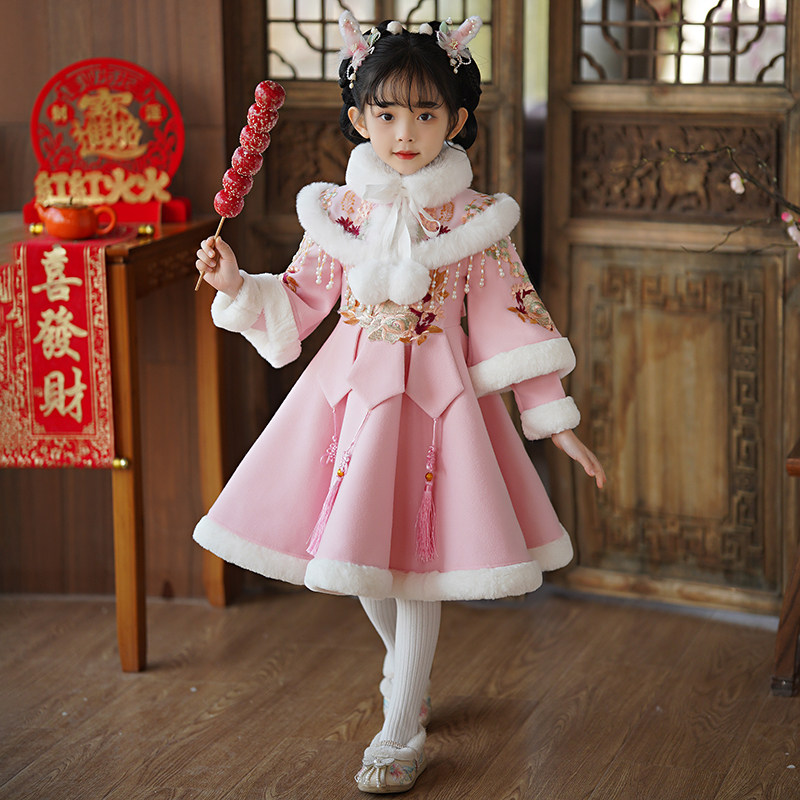 拜年服女童冬季2025新款中国风汉服加厚儿童古装唐装新中式公主裙,童装/婴儿装/亲子装,唐装,淘宝优惠券,粉丝福利购,淘宝优惠卷