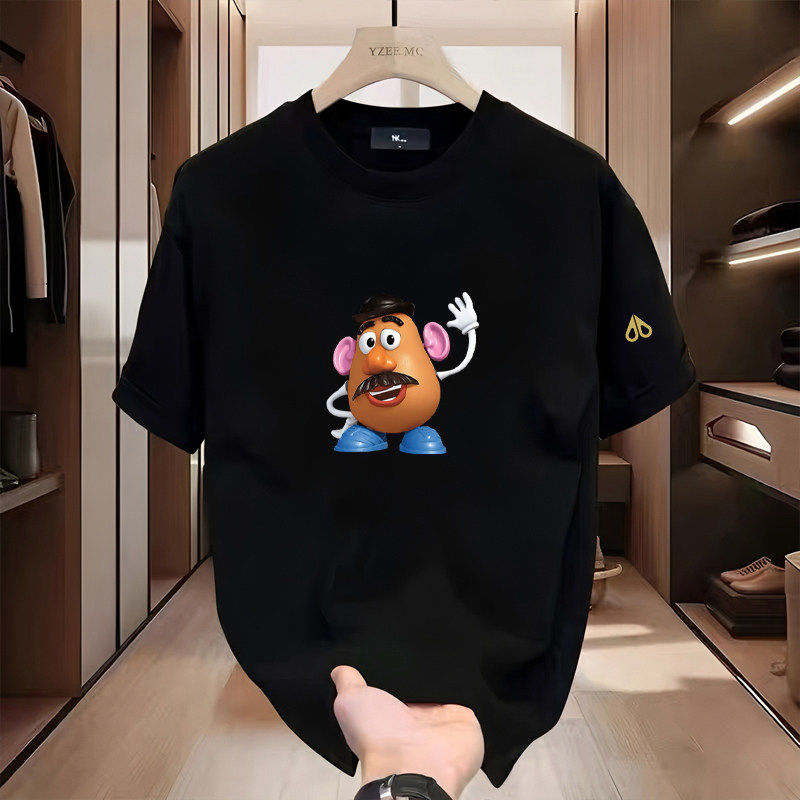 Moose 剪刀新款卡通印花短袖T恤男女同款宽松型上衣半袖潮