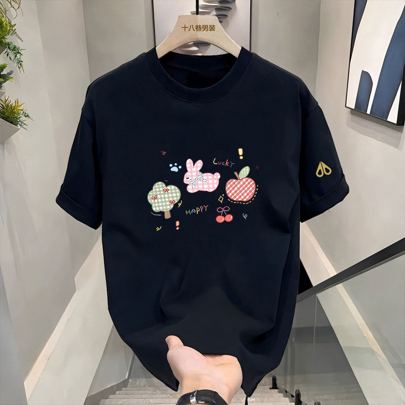 剪刀四季时尚潮流卡通印花短袖T恤男女同款休闲百搭宽松圆领半袖