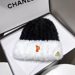 剪刀四季MOOSE毛绒帽男女款保暖加厚加绒防寒拼接卡通图案护耳帽