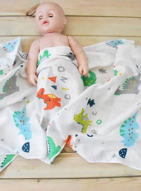 婴儿单层纱布巾长方形一层纯棉儿童纱布浴巾薄款包单宝宝薄纱巾夏