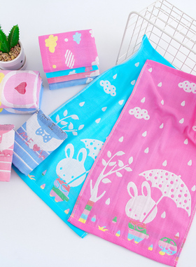 儿童专用洗脸毛巾女孩宝宝沙布小尺寸长方形纱布脸帕棉小号洗脸巾