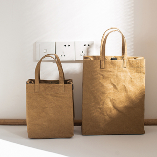 ins风休闲手提包防水纯色女包饭盒袋子可水洗环保ipad平板电脑包