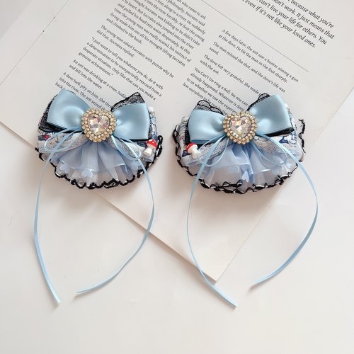 新款手工制作日系甜美可爱蕾丝爱心蝴蝶结儿童公主气质发夹头饰