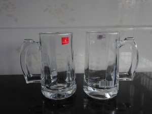丽尊带把加厚耐高温啤酒杯