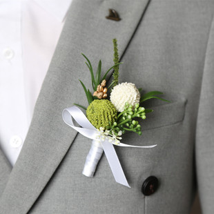 商务嘉宾胸花襟花森系高级感仿真花小清新郎新娘手腕花结婚礼父母