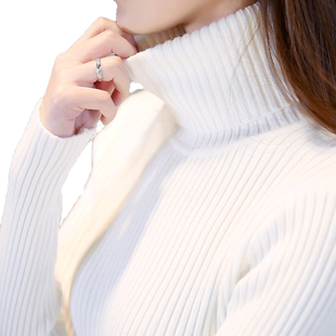 2026新款秋冬高领毛衣女套头学生短款修身加厚长袖紧身打底针织衫