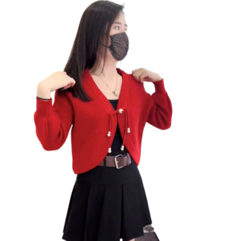 短款开衫针织披肩外套女2025秋冬新款韩版宽松洋气蝙蝠袖毛线上衣