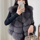 面包块仿狐狸时髦毛皮草马甲女冬季 2025新款 宽松保暖坎肩背心马夹
