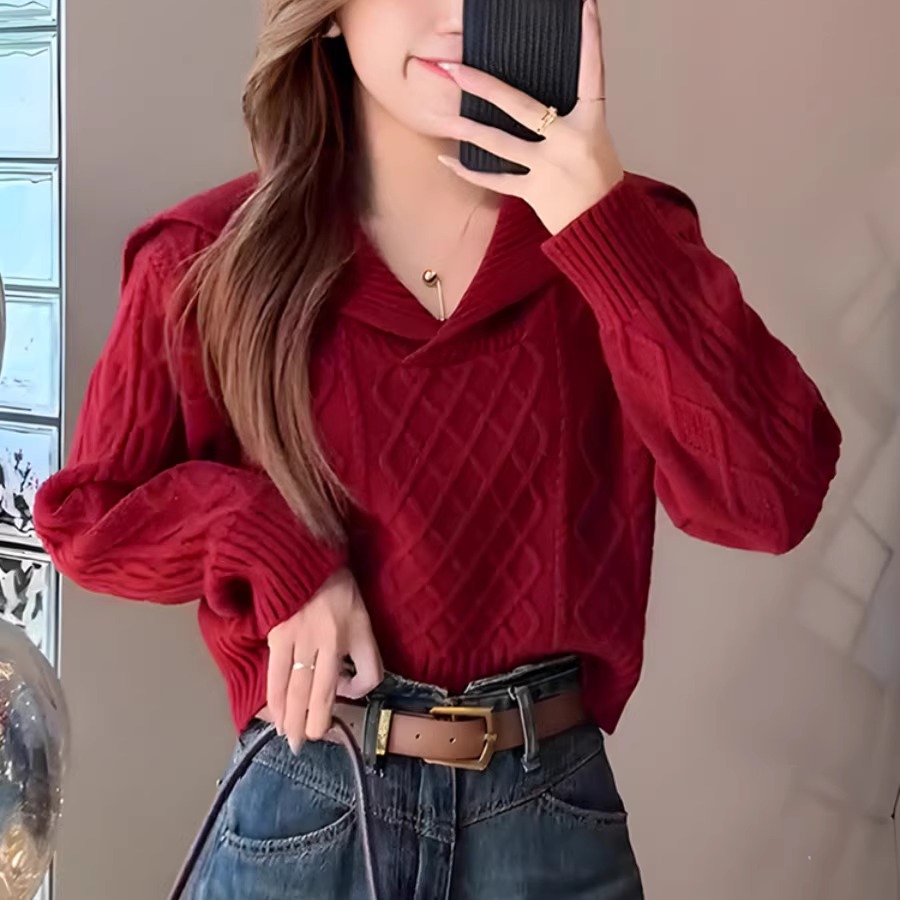 海军领毛衣女2025秋冬季新款