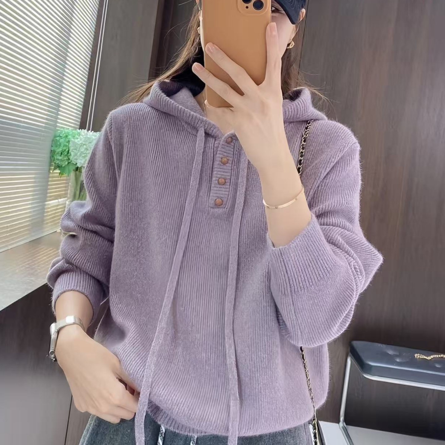 连帽毛衣打底衫女秋冬2025新款