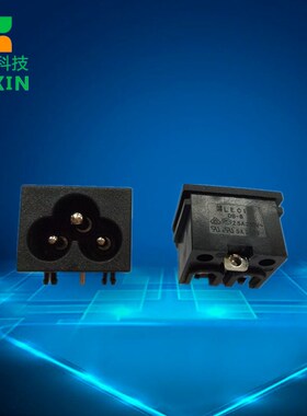 C6型器具输入插座IEC三极/梅花座米/老鼠插座带地线 db-14-s