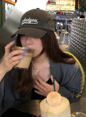 颜小姐 主推款！字母刺绣水泥灰鸭舌帽盐系甜酷风灰色百搭显脸小