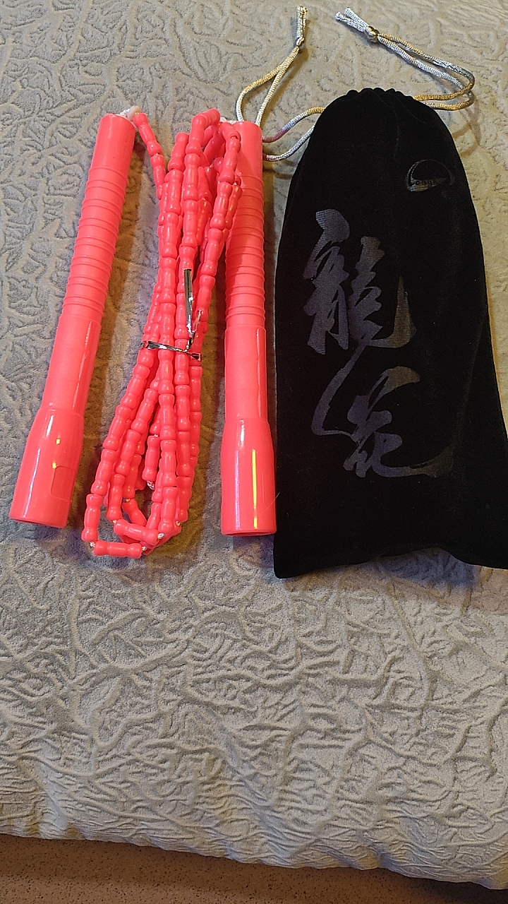 纯玫红龙花819竹节跳绳骨节绳小学生健身花样表演综合训练教练竹