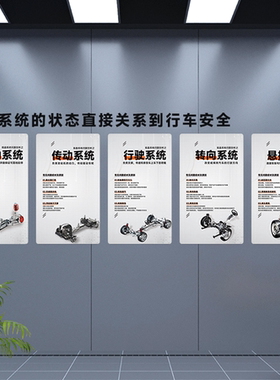 汽修厂汽修店4S店汽车养护店保养养护汽车底盘保养系统海报挂画