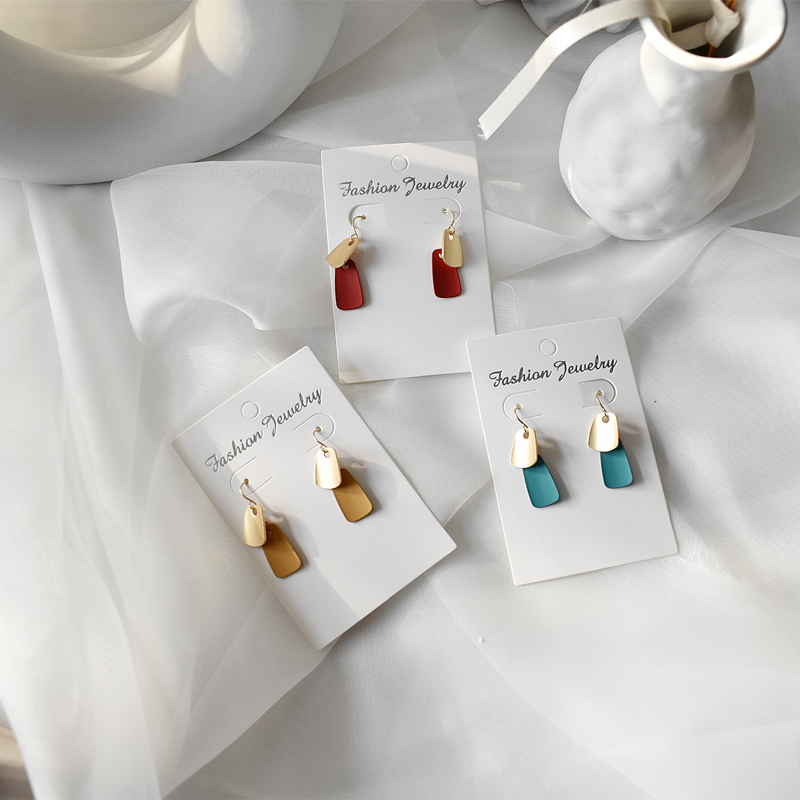 韩国时尚亚光凹面耳饰耳坠耳夹