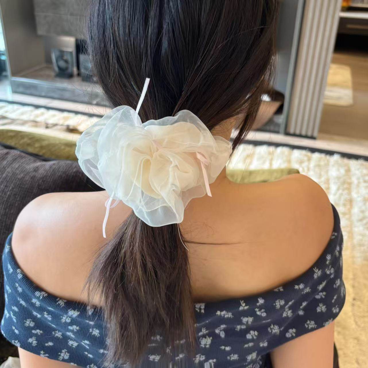 芭蕾风网纱蝴蝶结大肠发圈高马尾头绳女生扎头发高弹力皮筋发饰,饰品/流行首饰/时尚饰品新,发饰,淘宝优惠券,粉丝福利购,淘宝优惠卷